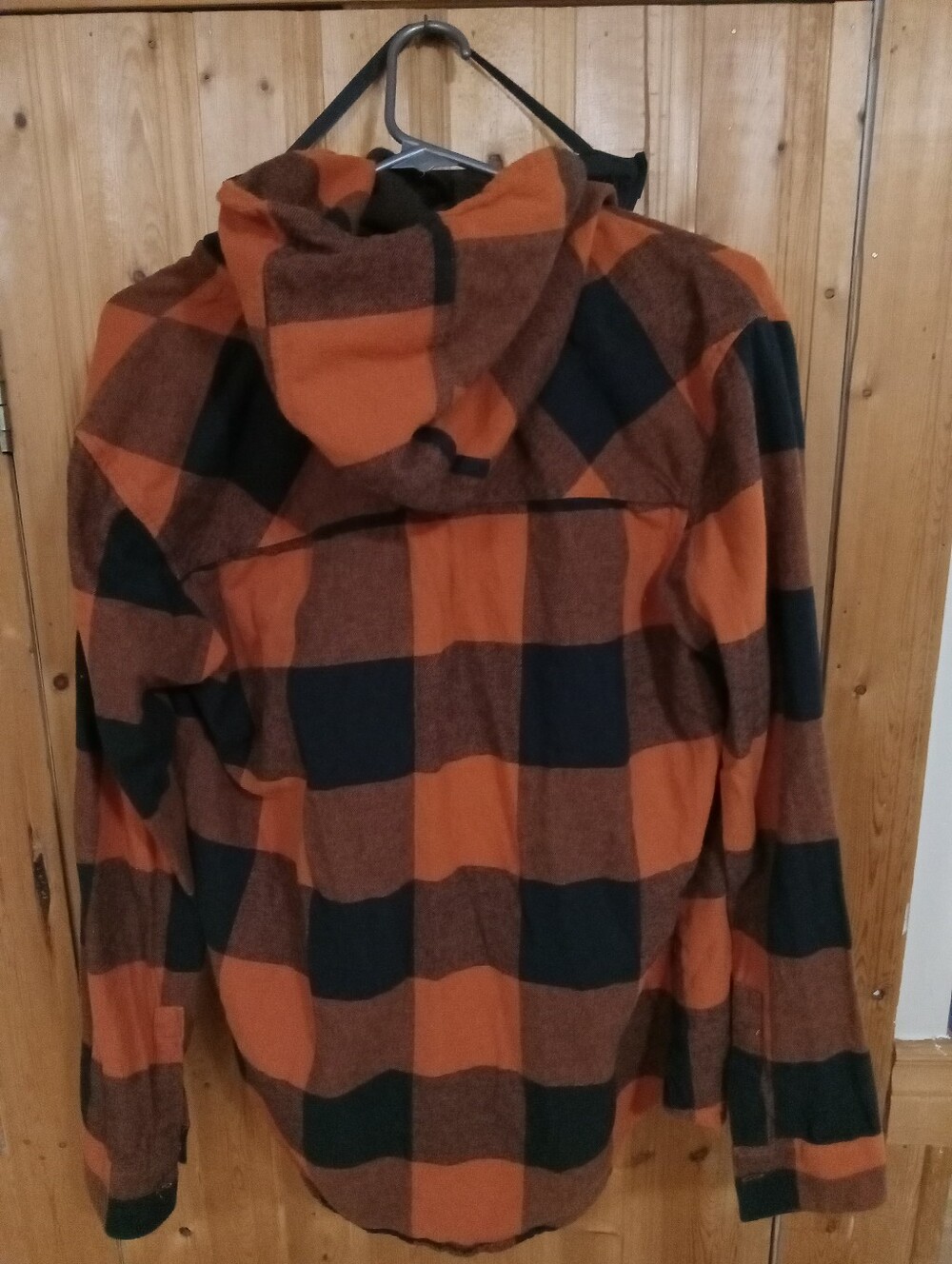 💚2/$15💚 Ripzone men's hooded Orange plaid flannel shirt
